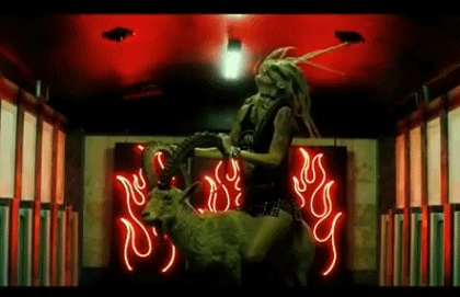 The Lords of Salem, riding a goat